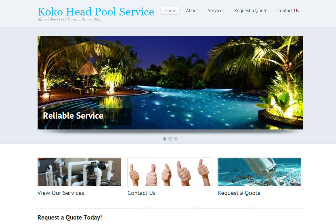 koko head pool services website redesign