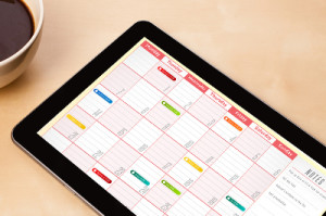 tablet with calendar on it